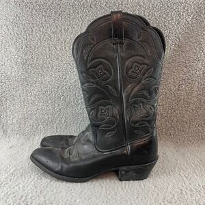 Ariat Heritage Western R-Toe Womens Size 9 Black Leather Cowboy Boots 10001037